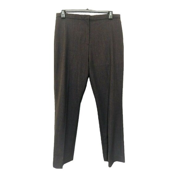Pendleton Dress Pants Womens 14W Brown Pinstripe 100% Virgin Wool Unlined New - Picture 1 of 4
